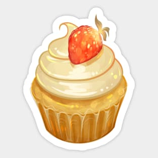 Strawberry Vanilla Cupcake Sticker